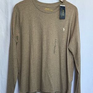 Polo Ralph Lauren Long Sleeve T-Shirt Men's XXL Beige New Pony Logo NWT